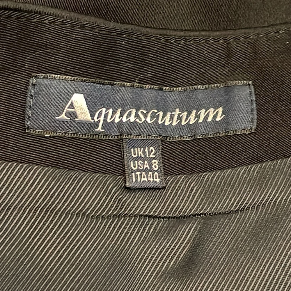 🔥🔥AQUASCUTUM LONDON | Cotton Twill Double Vented Pencil Skirt - sz 8 - Picture 9 of 13